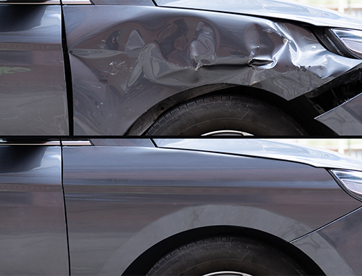 before and after collision/dent and scratch repair - Troy, IL